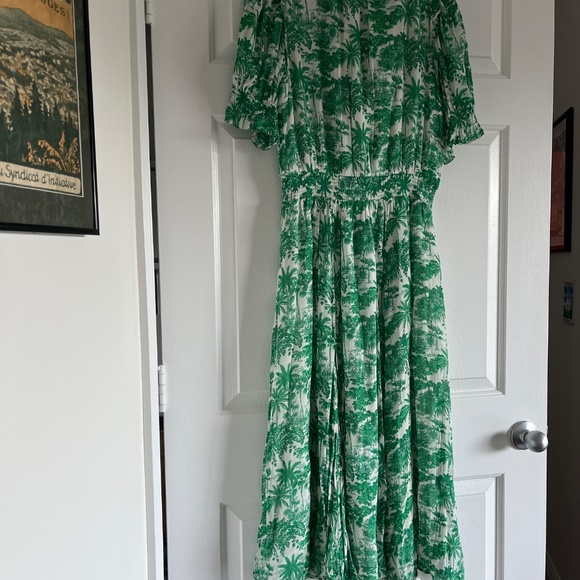 Vineyard Vines Tropical Toile green midi dress M - Picture 7 of 10